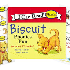 Biscuit 12-Book Phonics Fun!: A Box of 12 Mini-Books Featuring Short and Long Vowel Sounds