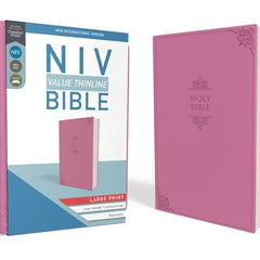 NIV, Value Thinline Bible, Large Print, Imitation Leather, Pink