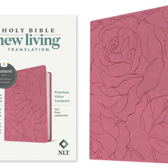 NLT Premium Value Compact Bible, Filament Enabled (Leatherlike, Pink Rose)