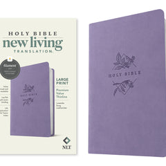 NLT Large Print Premium Value Thinline Bible, Filament Enabled (Leatherlike, Lavender Song)