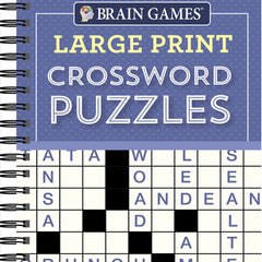 Brain Games - Large Print Crossword Puzzles (Purple)